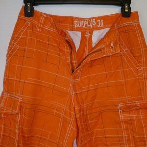 Men's Shorts,Surplus,Size 30,Orange,100% Cotton